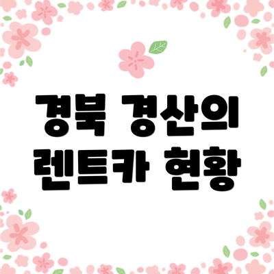 경북 경산의 렌트카 현황
