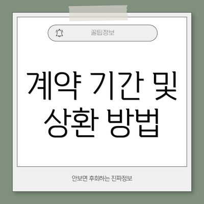 계약 기간 및 상환 방법