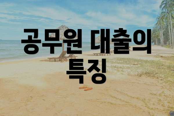 공무원 대출의 특징