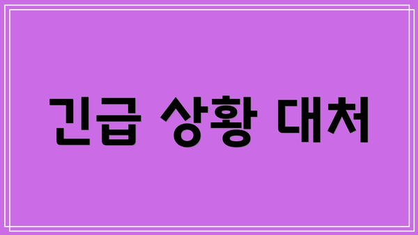 긴급 상황 대처