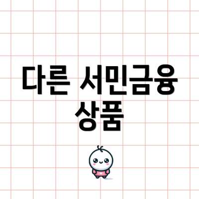 다른 서민금융 상품