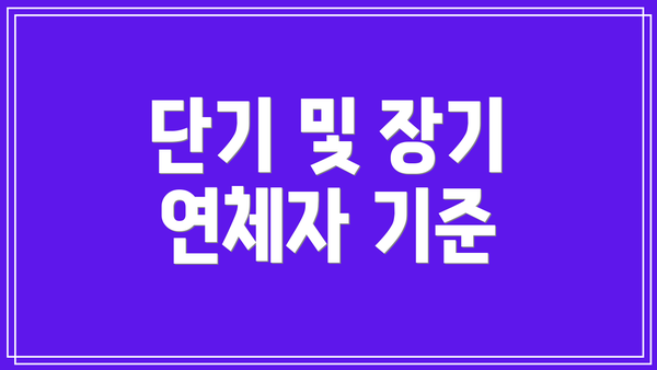 단기 및 장기 연체자 기준
