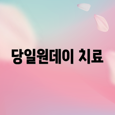 당일원데이 치료