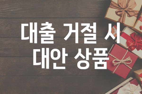 대출 거절 시 대안 상품