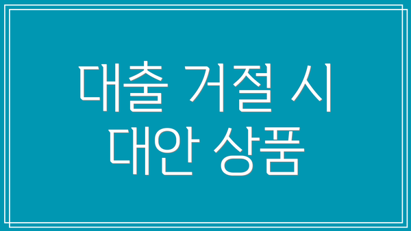 대출 거절 시 대안 상품