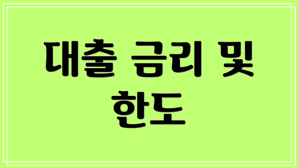 대출 금리 및 한도