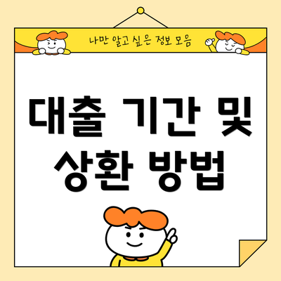 대출 기간 및 상환 방법