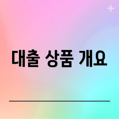 대출 상품 개요