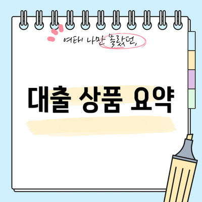 대출 상품 요약