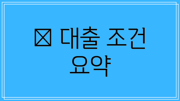 📊 대출 조건 요약