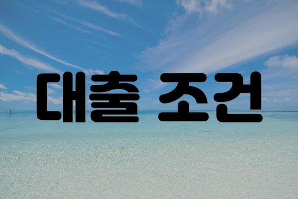 대출 조건