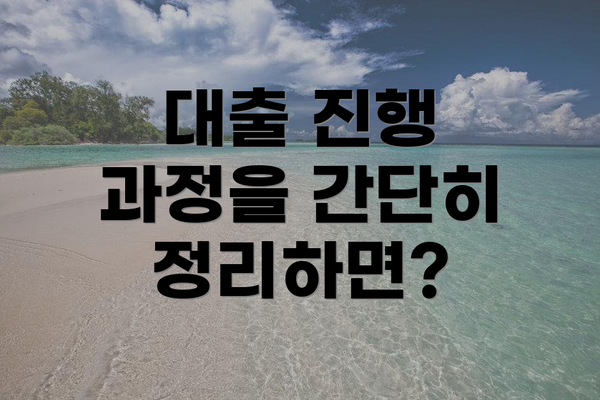 대출 진행 과정을 간단히 정리하면?