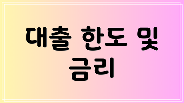 대출 한도 및 금리