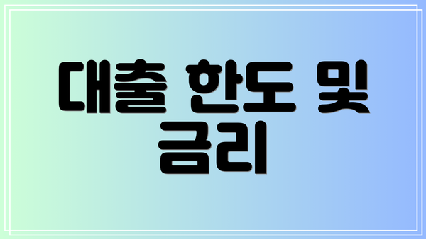 대출 한도 및 금리