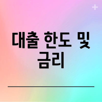 대출 한도 및 금리