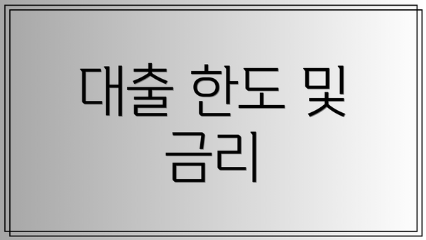대출 한도 및 금리