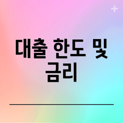 대출 한도 및 금리