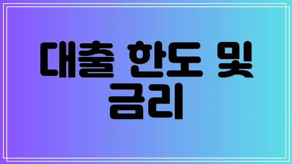 대출 한도 및 금리