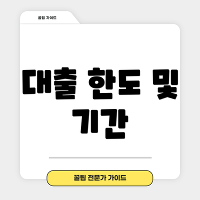 대출 한도 및 기간