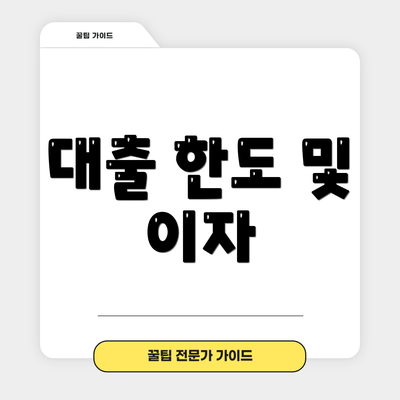 대출 한도 및 이자