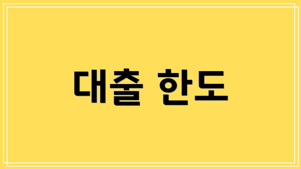 대출 한도