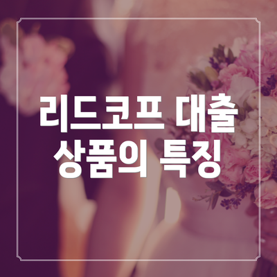 리드코프 대출 상품의 특징