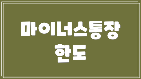 마이너스통장 한도