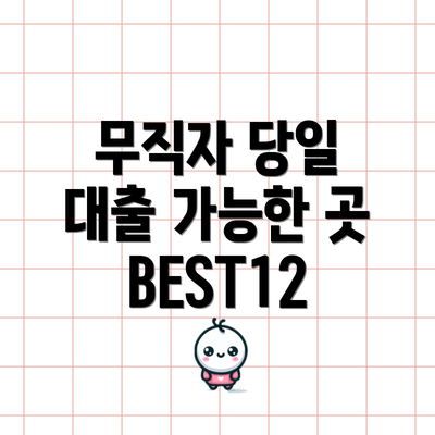 무직자 당일 대출 가능한 곳 BEST12