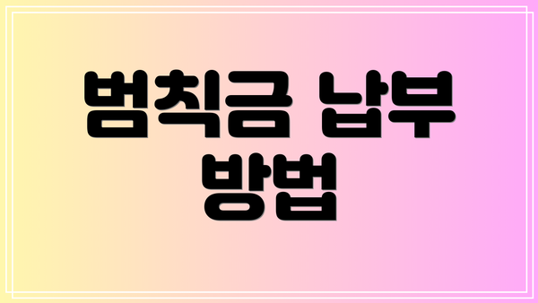 범칙금 납부 방법