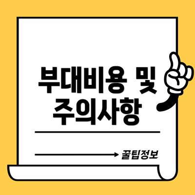 부대비용 및 주의사항