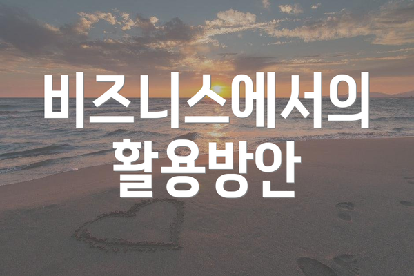 비즈니스에서의 활용방안