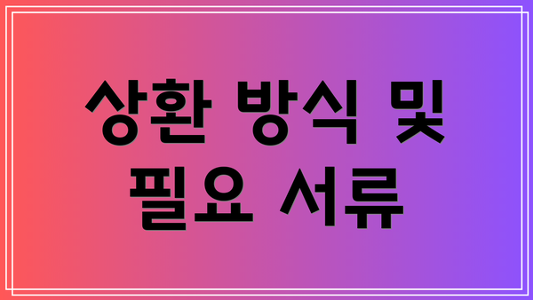 상환 방식 및 필요 서류