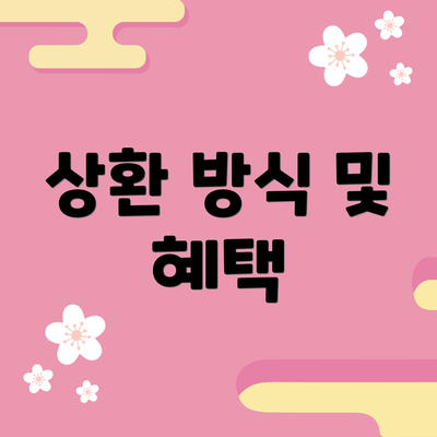 상환 방식 및 혜택