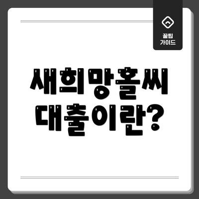 새희망홀씨 대출이란?