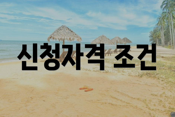 신청자격 조건