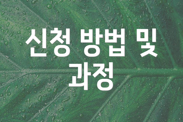 신청 방법 및 과정