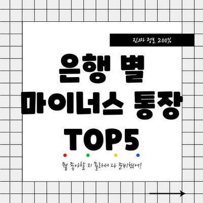 은행 별 마이너스 통장 TOP5