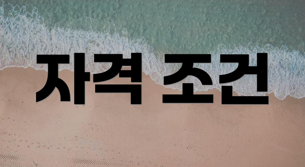 자격 조건
