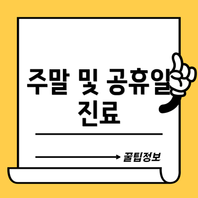 주말 및 공휴일 진료