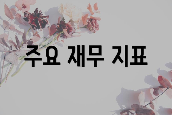 주요 재무 지표