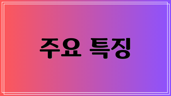 주요 특징