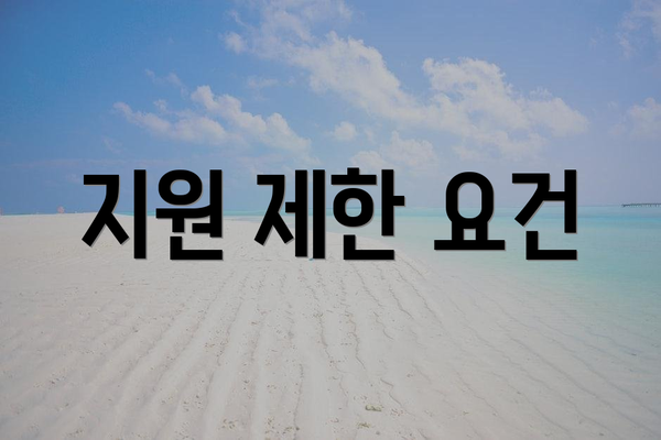 지원 제한 요건