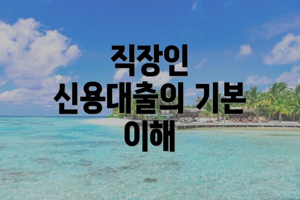 직장인 신용대출의 기본 이해