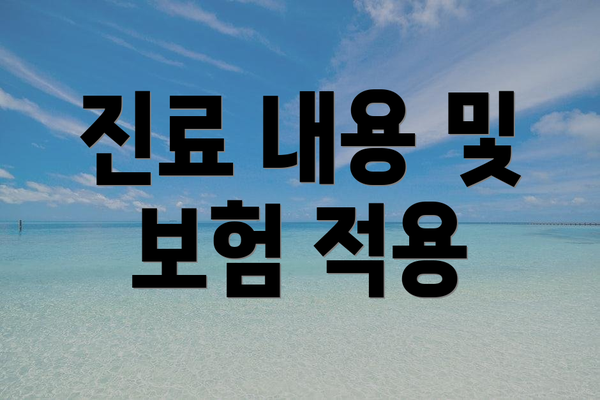 진료 내용 및 보험 적용