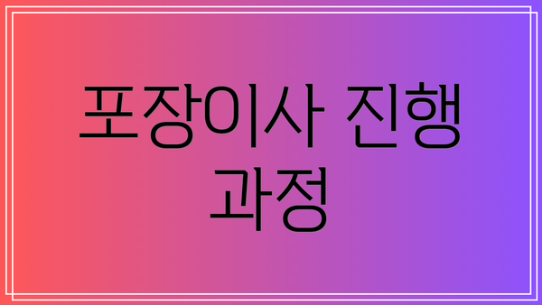 포장이사 진행 과정