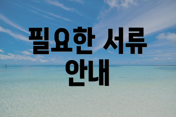 필요한 서류 안내