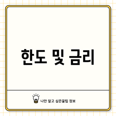 한도 및 금리