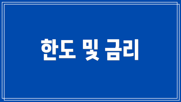 한도 및 금리