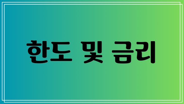 한도 및 금리