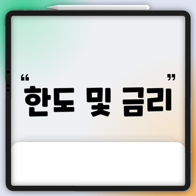 한도 및 금리